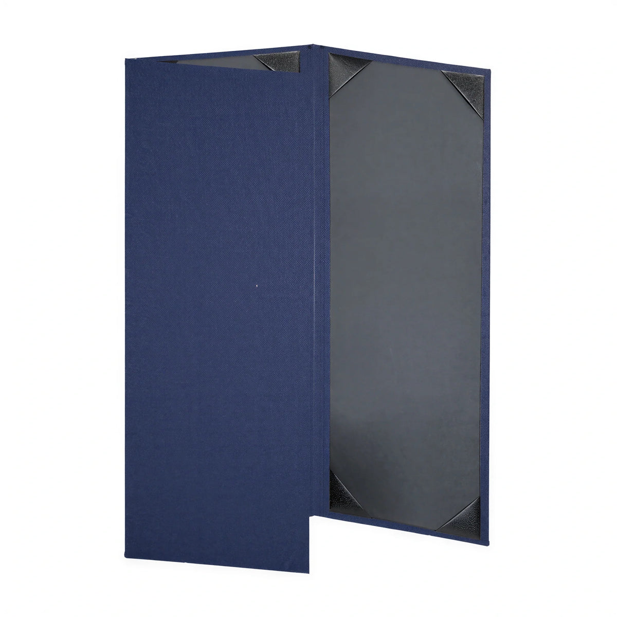Risch LINEN-3V 4.25X11 Vinyl Hardback Fold-Out 3-View Menu Cover, 4-1/4 x 11 in Case of 25