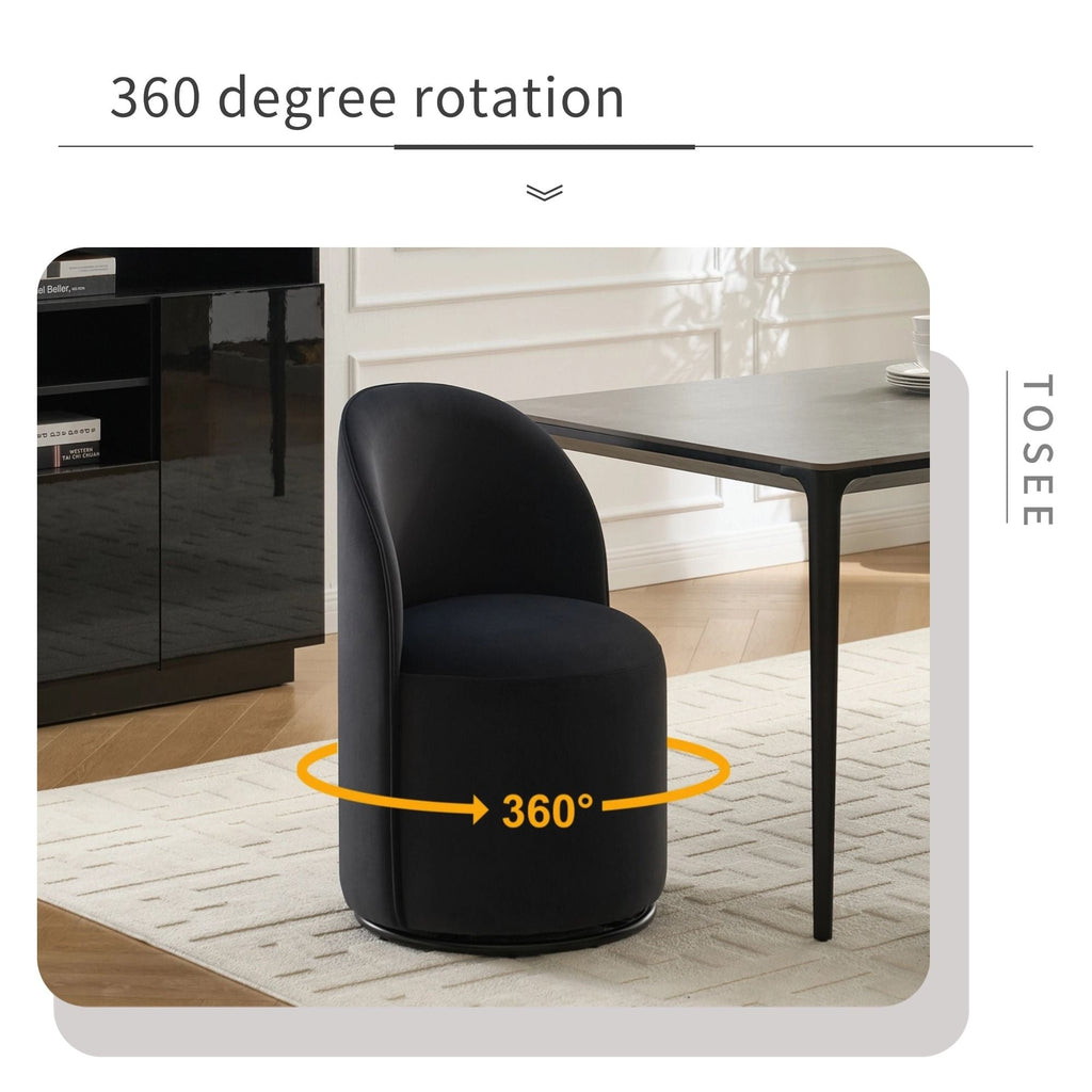 360 Degree Swivel Armless Dining Barrel Chair with Stain-Resistant Upholstery - Multiple Colors