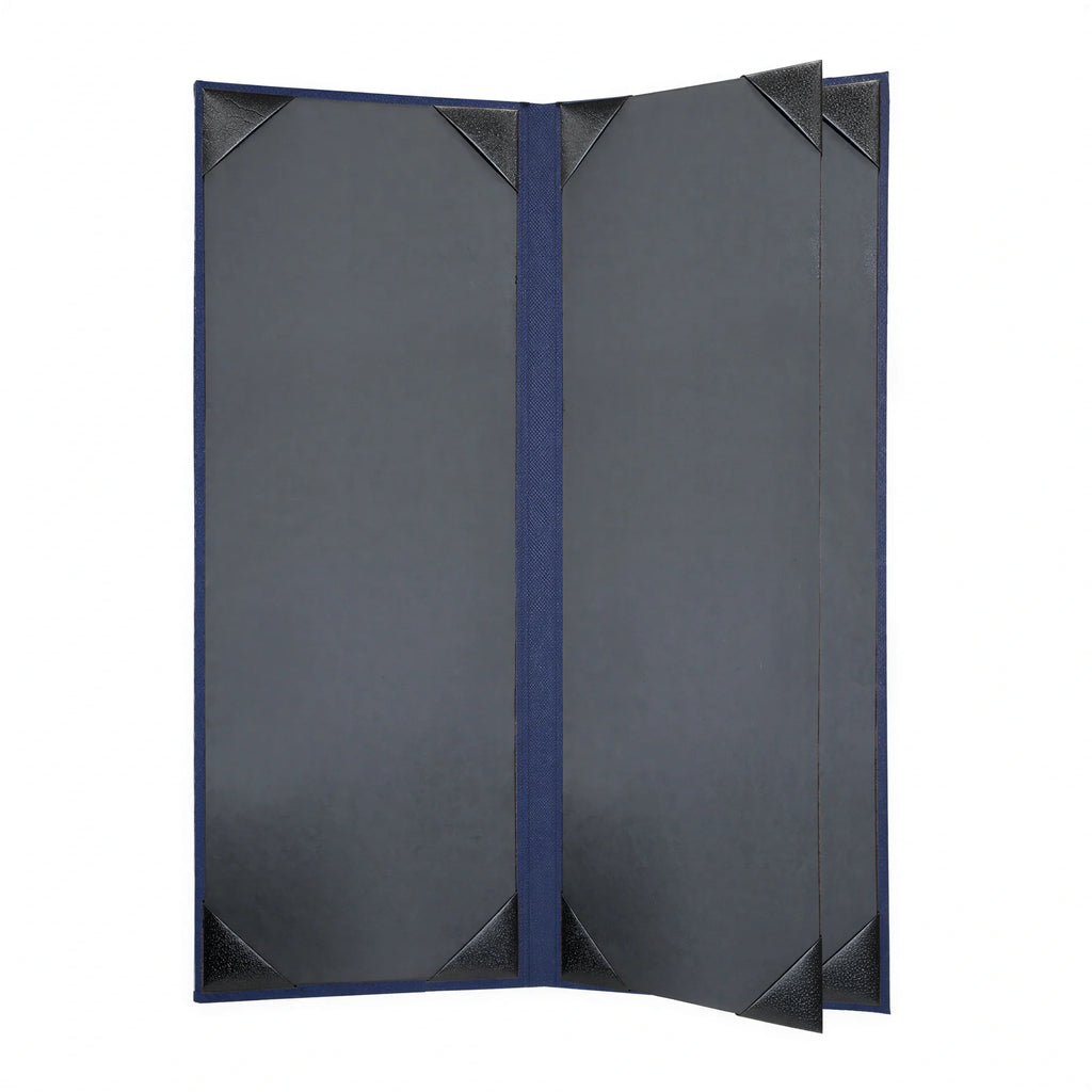 Risch LINEN-4V 4.25X11 4-View Vinyl Hardback Menu Cover, 4-1/4" x 11" Case of 25