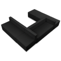 Flash Furniture Hercules - Alon ZB-803-510-SET-BK-GG Modular Black LeatherSoft Reception Seating Configuration, 2 Chairs, 2 Loveseats & 2 Ottomans