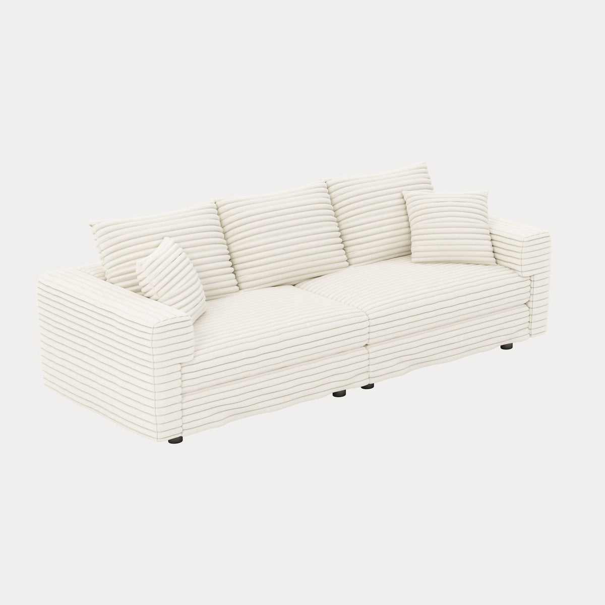 Modern Upholstered Sofa with Deep Cushions - Multiple Sizes & Colors