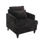 Modern Mid Century Wood Frame Armchair with Tufted Design - Multiple Colors