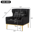 Elegant Curved Armrest Accent Armchair with Plush Foam Cushion - Green, Purple, Black, Beige