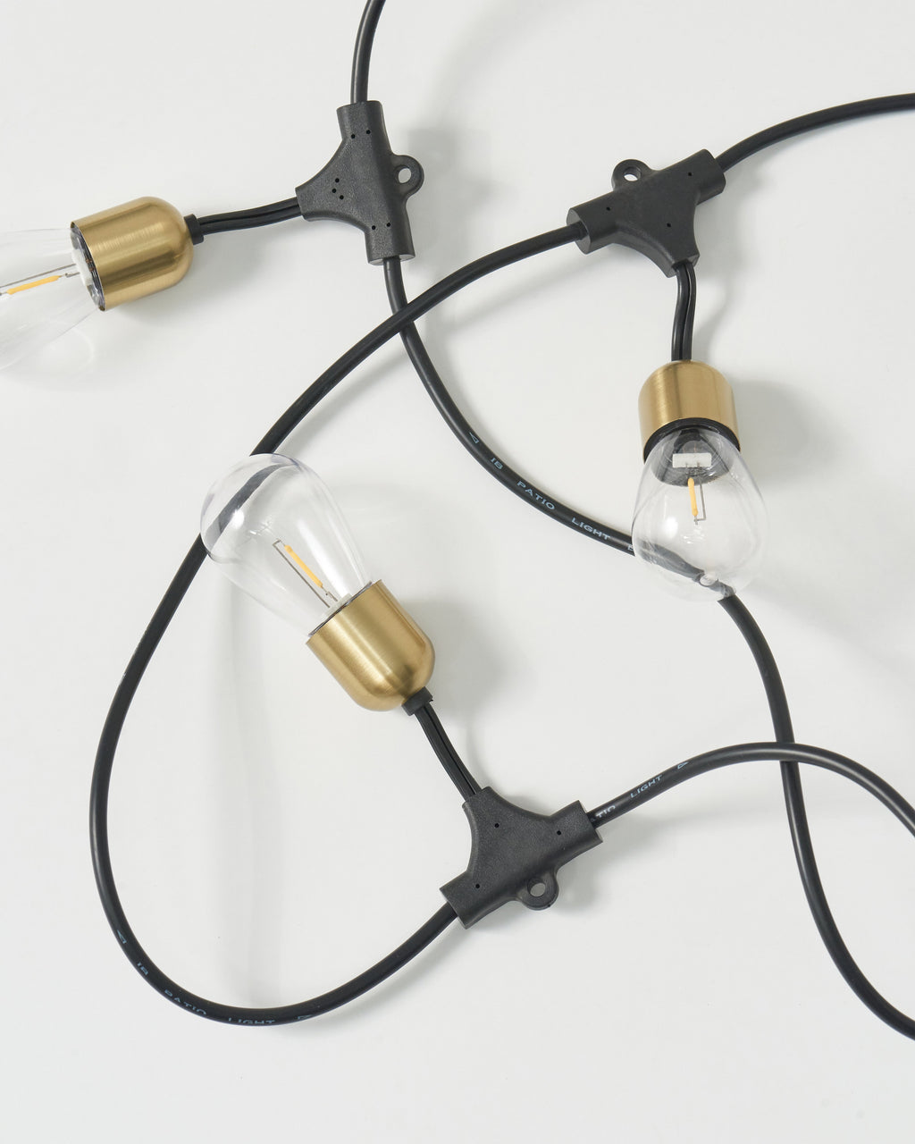Solar LED Hanging String Lights with Brass Sockets