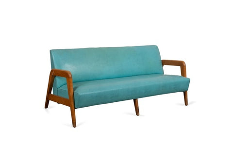 1950s Blue Sofa — Russel Wright for Thonet USA