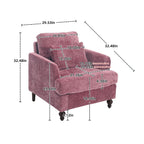 Modern Mid Century Wood Frame Armchair with Tufted Design - Multiple Colors