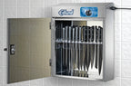 Edlund KSUV-18 UV Knife Sterilizer Cabinet, Stainless Steel, Countertop, 12-Knife Capacity, Mechanical Timer