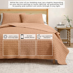 100% Cotton Honeycomb Waffle Garment Washed Quilt Set - Genevieve Collection