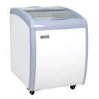 Admiral Craft Black Diamond BDCF-6-CG 6.4 Cu Ft Sliding Glass Top Chest Freezer with Curved Lid and LED Lighting