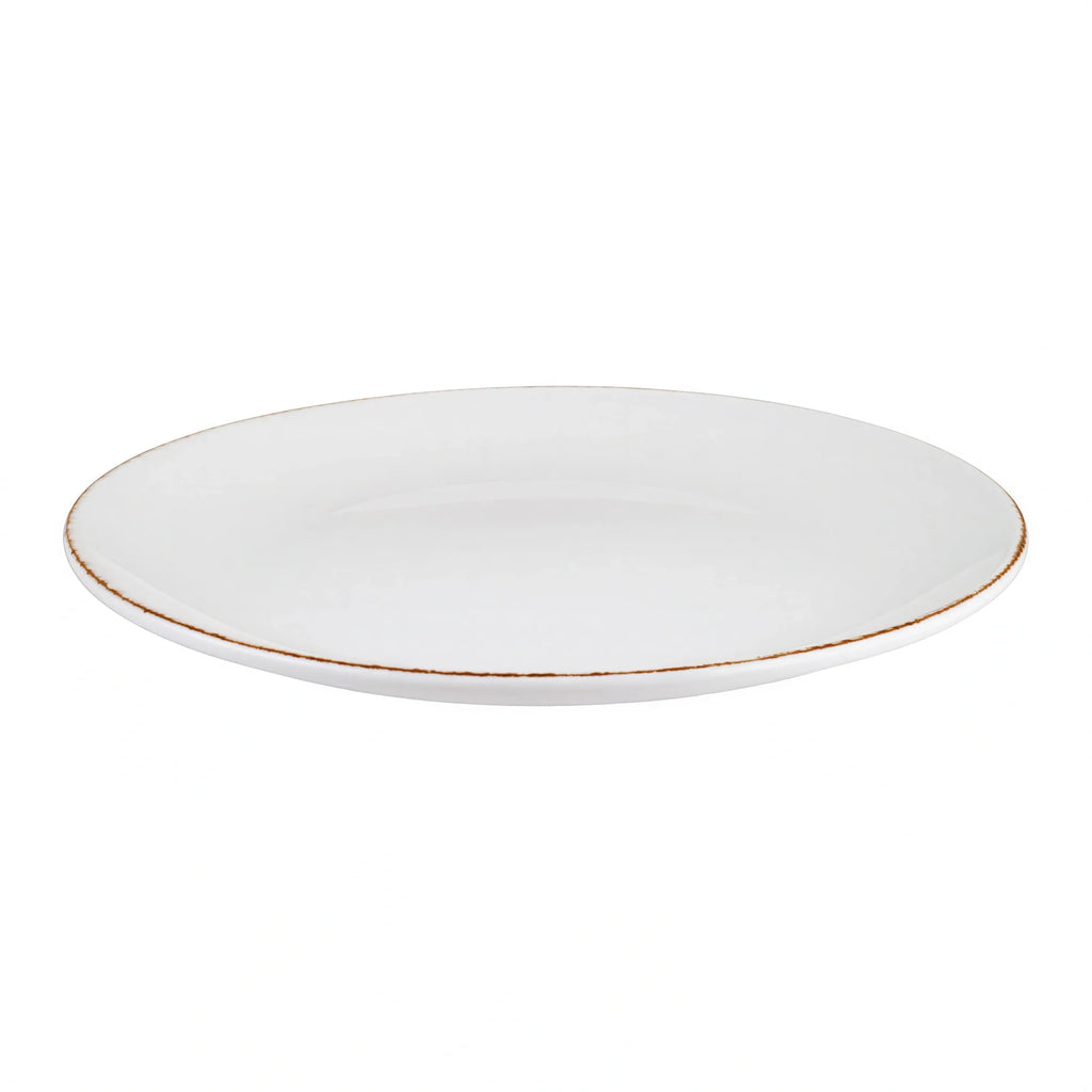 Global Tableware Collective Bonna, Gourmet BNE100GRM27DZ Round Porcelain Flat-Edge Plate, 10-5/8" 1 Dozen