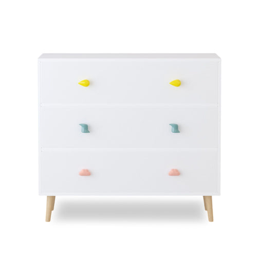 3 Drawer Dresser Storage Cabinet with Anti-Tip Safety - White or Green