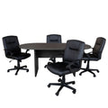 Flash Furniture Lake BLN-6GCGRYX000-BK-GG Oval Table and Chair Set, 72 x 35 x 29-1/2 in, Rustic Gray, 4 Black Mid-Back Chairs