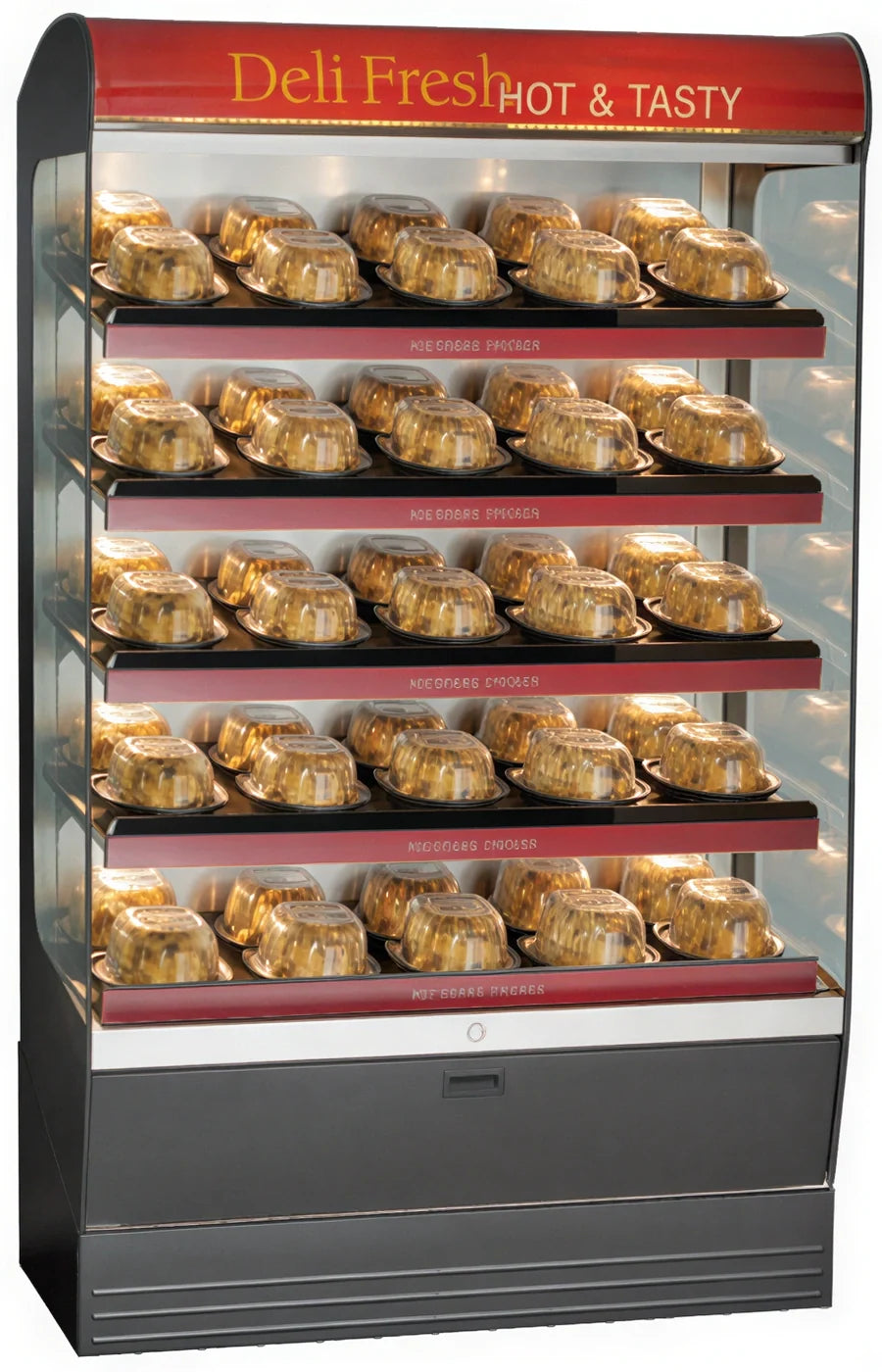 Alto-Shaam Halo Heat HSM-48/5S/T Self-Service Heated Shelf Merchandiser, 48-Inch Floor Model, 5 Shelves, LED Lighting