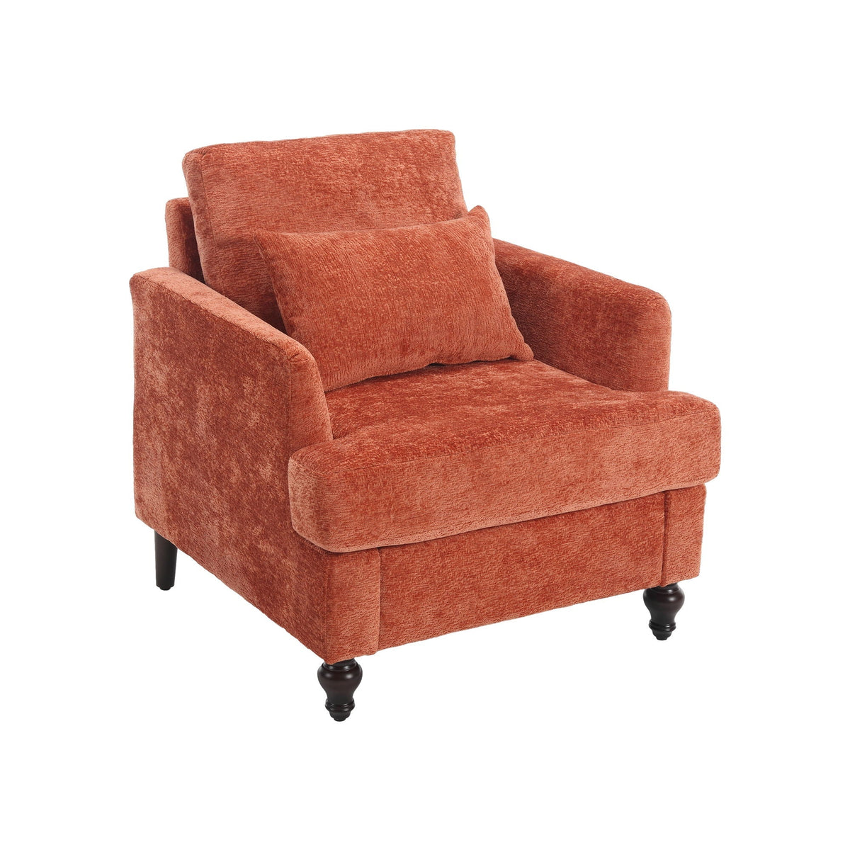 Modern Mid Century Wood Frame Armchair with Tufted Design - Multiple Colors