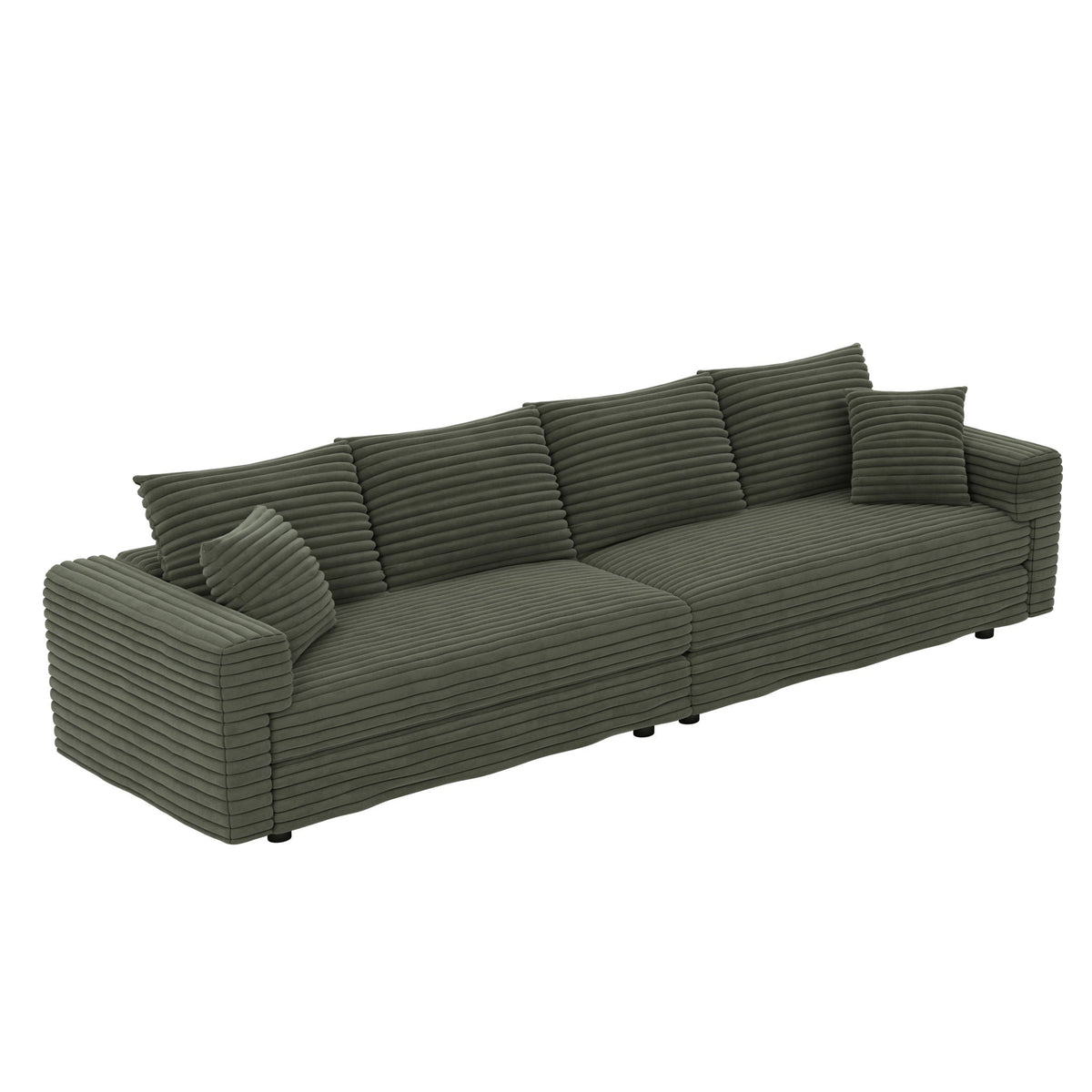 Modern Upholstered Sofa with Deep Cushions - Multiple Sizes & Colors