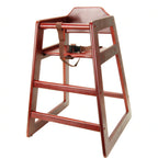 AllPoints Foodservice Parts & Supplies 86299 Restaurant High Chair, 27-1/2 in H, Hardwood, Mahogany Finish, Safety Strap