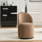 360 Degree Swivel Armless Dining Barrel Chair with Stain-Resistant Upholstery - Multiple Colors