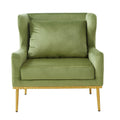 Elegant Curved Armrest Accent Armchair with Plush Foam Cushion - Green, Purple, Black, Beige