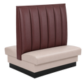 ATSMFG ATS AT&S-AD-W48-6CH GR5/COM MFG Double Restaurant Booth, 48"L x 48"H, 6-Channel Upholstered Back, Removable Spring Seat