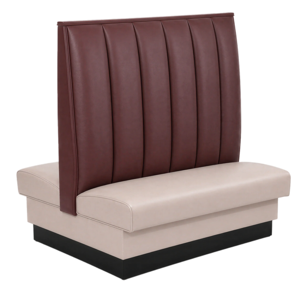 ATSMFG ATS AT&S-AD-W48-6CH GR5/COM MFG Double Restaurant Booth, 48"L x 48"H, 6-Channel Upholstered Back, Removable Spring Seat