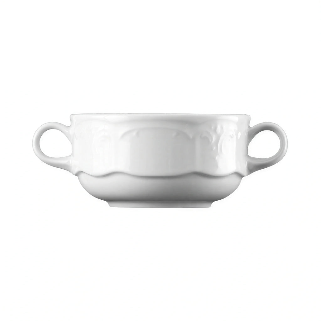 Global Tableware Collective G. Benedikt GBBEL11251 Porcelain Soup Cup, 8.5 oz, White, 4.375" Diameter x 2.25"H