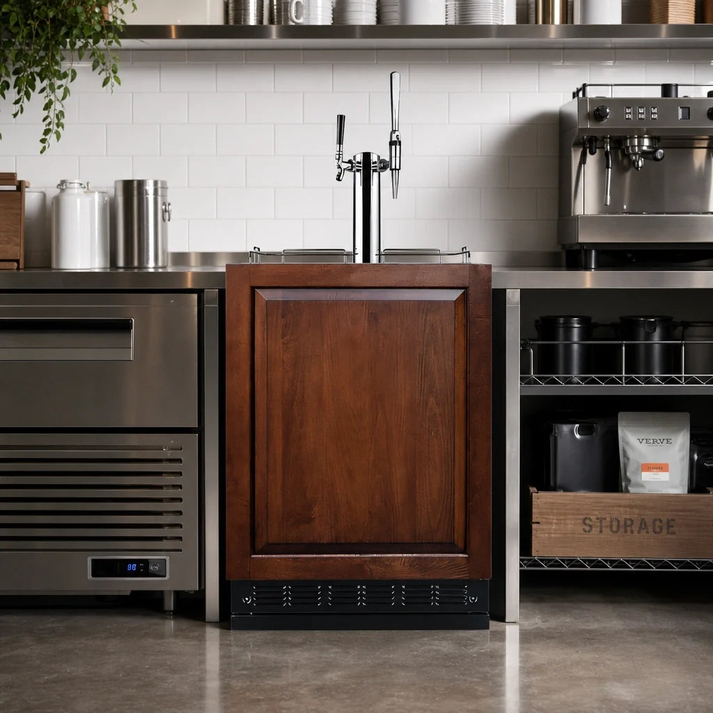 Summit Commercial SBC7BRSIFCM2 Cold Brew/Nitro Coffee Kegerator, 24-Inch, Dual Tap, 5.3 Cu. Ft., Convertible Refrigerator