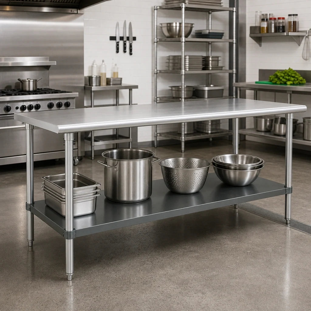 Advance Tabco TA-94-6 6-Foot 16-Gauge 304 Stainless Steel Undershelf Upgrade for Commercial Work Tables