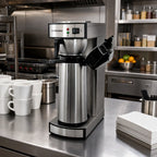 Omcan 44314 Manual Pourover Airpot Coffee Maker, 68 oz (2 L), Stainless Steel, No Water Line Required