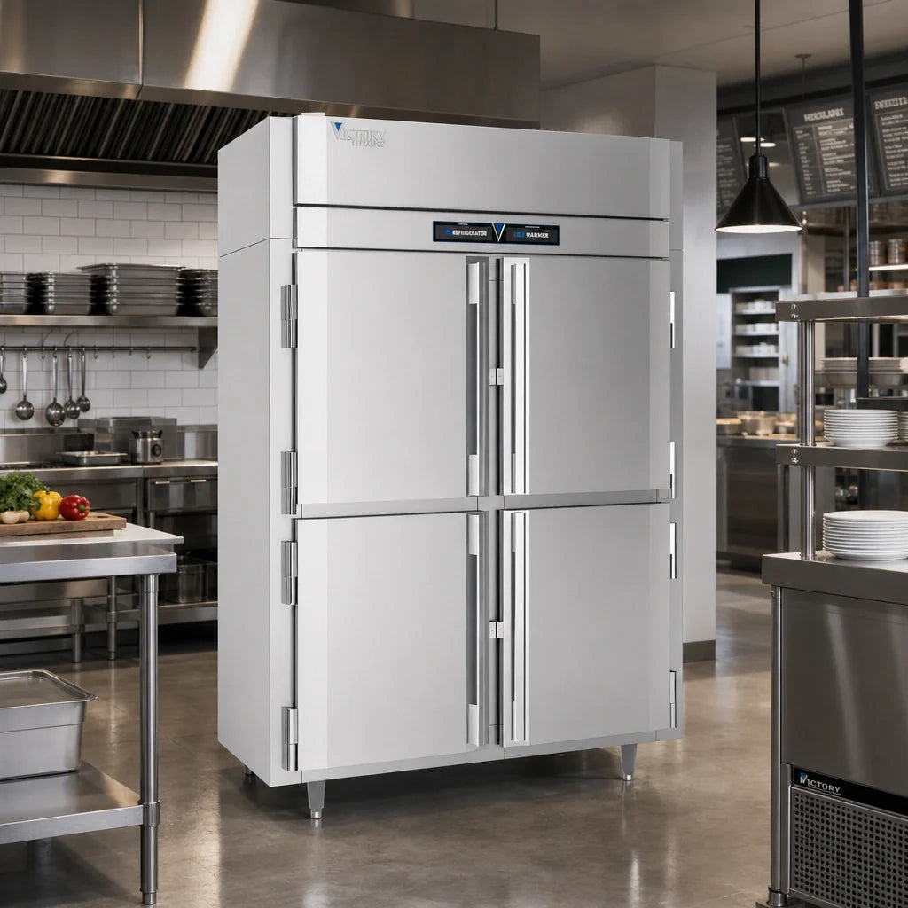 Victory Refrigeration UltraSpec™ HRSA-2D-S1-EW-PT-HD-HC Extra-Wide Dual-Temperature Pass-Thru Warmer/Refrigerator Cabinet, 2-Section, Stainless Steel