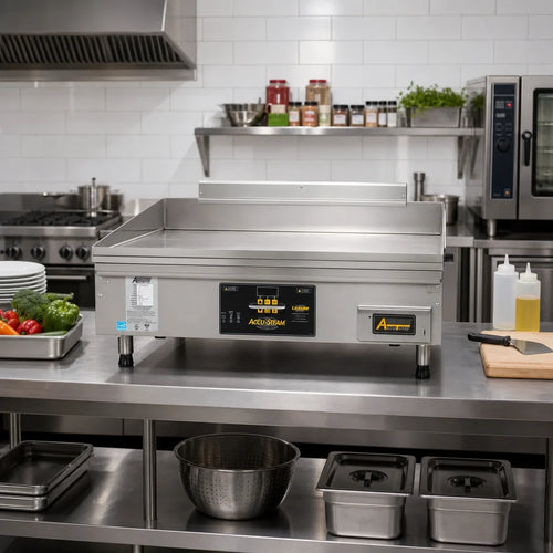 AccuTemp AccuSteam Griddle GGF1201A2450-T1 Countertop Natural Gas Griddle, 24 x 30 in. Stainless Steel Surface, Digital Controls