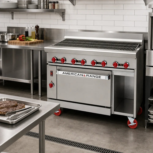 American Range AR-2RB 24-Inch Commercial Gas Radiant Broiler Range with 20-Inch Space Saver Oven, Stainless Steel