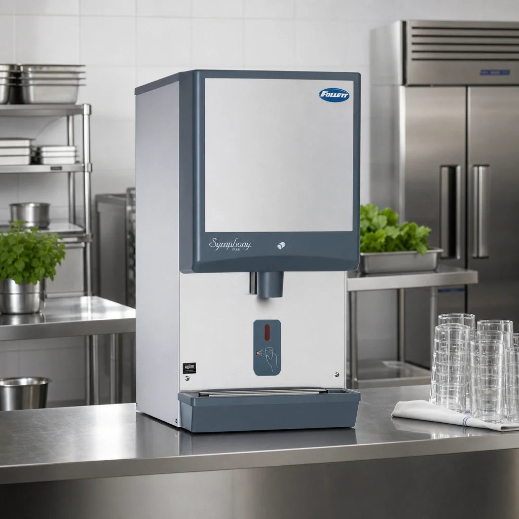 Follett Symphony Plus E12CI414A-SI Countertop Chewblet Ice Dispenser with Integral Ice Machine, Air-Cooled, 230V