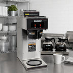 BUNN 13300.0002 Commercial Pourover Drip Coffee Maker, Manual Fill, Stainless Steel, 2 Warmers