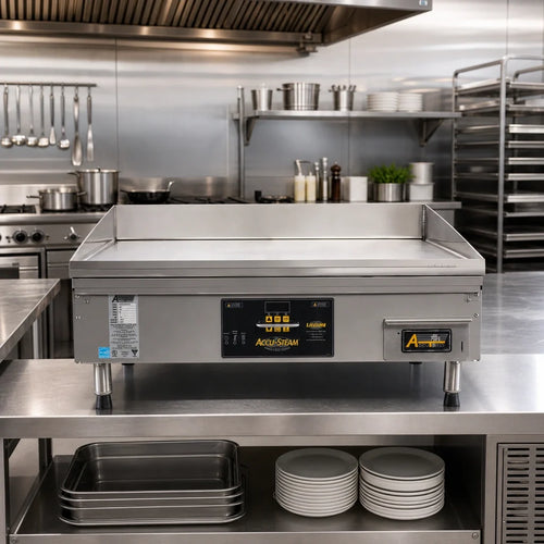 AccuTemp AccuSteam Griddle EGF2403A4850-T1 48-Inch Electric Steam-Heated Countertop Griddle, Digital Controls, Stainless Steel, 240V 3-Phase