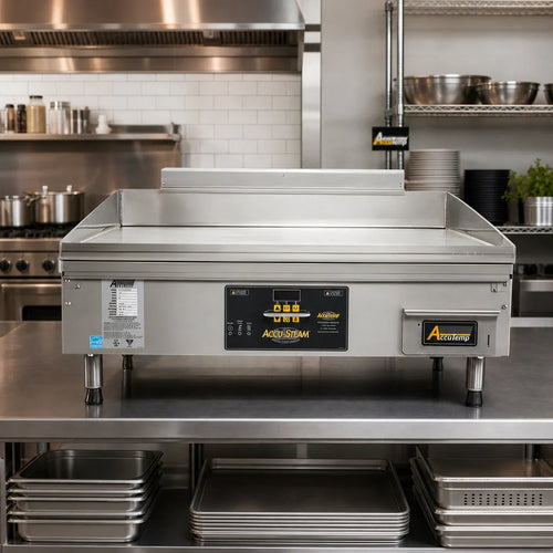 AccuTemp AccuSteam Griddle PGF1201B3650-T1 Countertop Propane Griddle with Digital Controls, 36 x 24-Inch Stainless Steel Surface