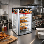 Hatco Flav-R-Savor® FSDT-2X Tall Countertop Hot Food Holding and Display Cabinet, 2 Doors, 4-Tier Pan Rack, LED Lighting