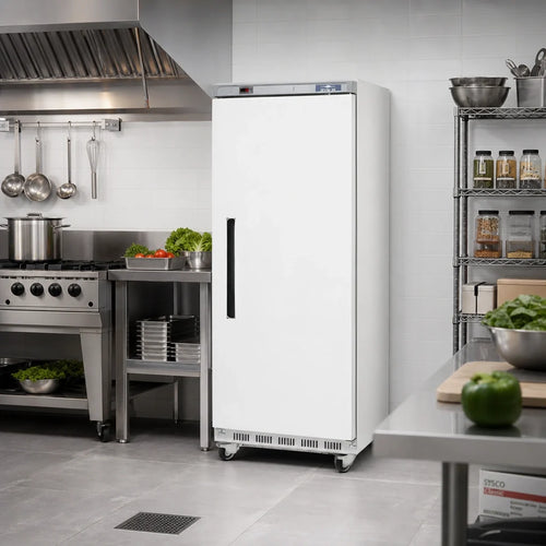 Arctic Air AWF25 Single-Section Reach-In Freezer, 25 Cu. Ft., Solid Locking Door, Bottom-Mounted, White