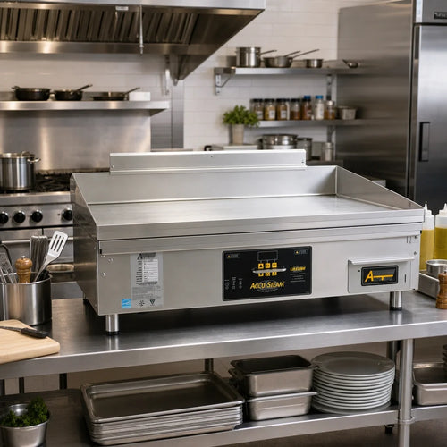 AccuTemp AccuSteam Griddle PGF1201A4850-T1 Countertop Propane Gas Griddle, Digital Controls, 48 x 30-Inch Cooking Surface, ENERGY STAR
