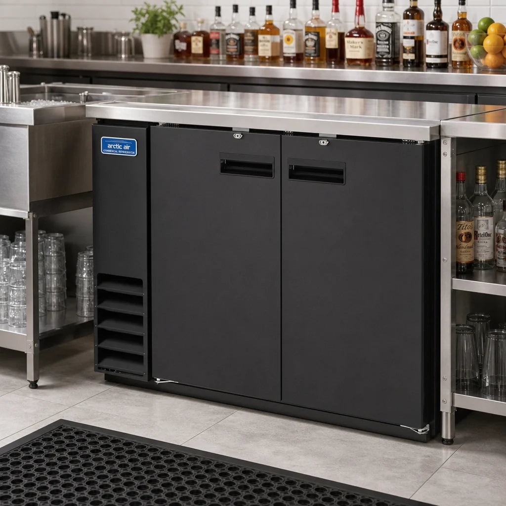 Arctic Air ABB48 49-Inch 12.5 Cu. Ft. Two-Section Back Bar Refrigerator, Two Solid Locking Doors