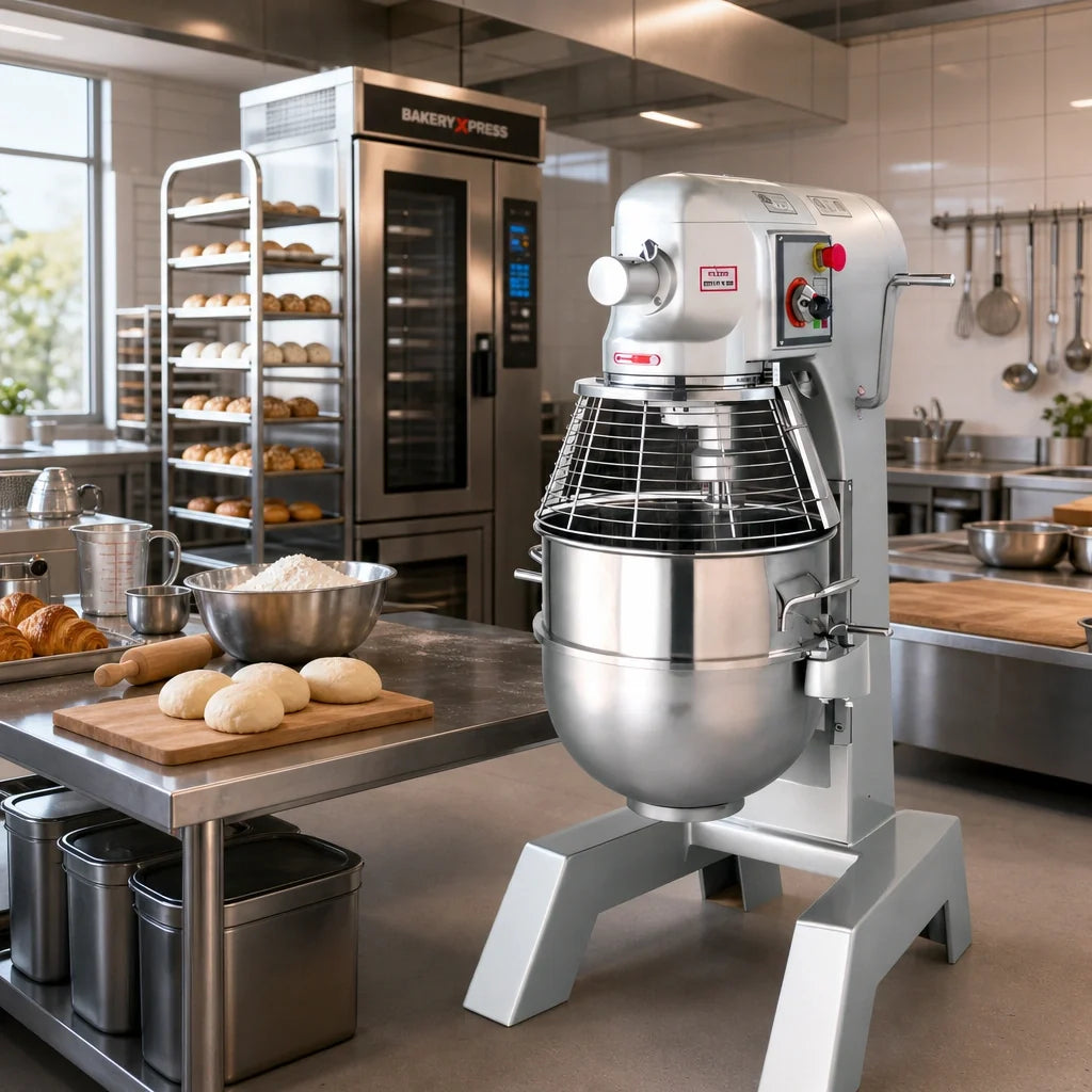 DoughXpress BakeryXpress DXP-PM040 40 Qt Gear-Driven Countertop Planetary Mixer, 3-Speed, 1-1/2 HP