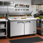 Atosa MSF8307GR-NTCV Two-Section Mega Top Sandwich/Salad Prep Table Refrigerator, 24-Pan, 60-1/5-Inch Wide