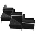 Flash Furniture Hercules - Imagination ZB-IMAG-SET5-GG Modular Black LeatherSoft Chair & Ottoman Set, 3 Right Corner Chairs, 2 Ottomans
