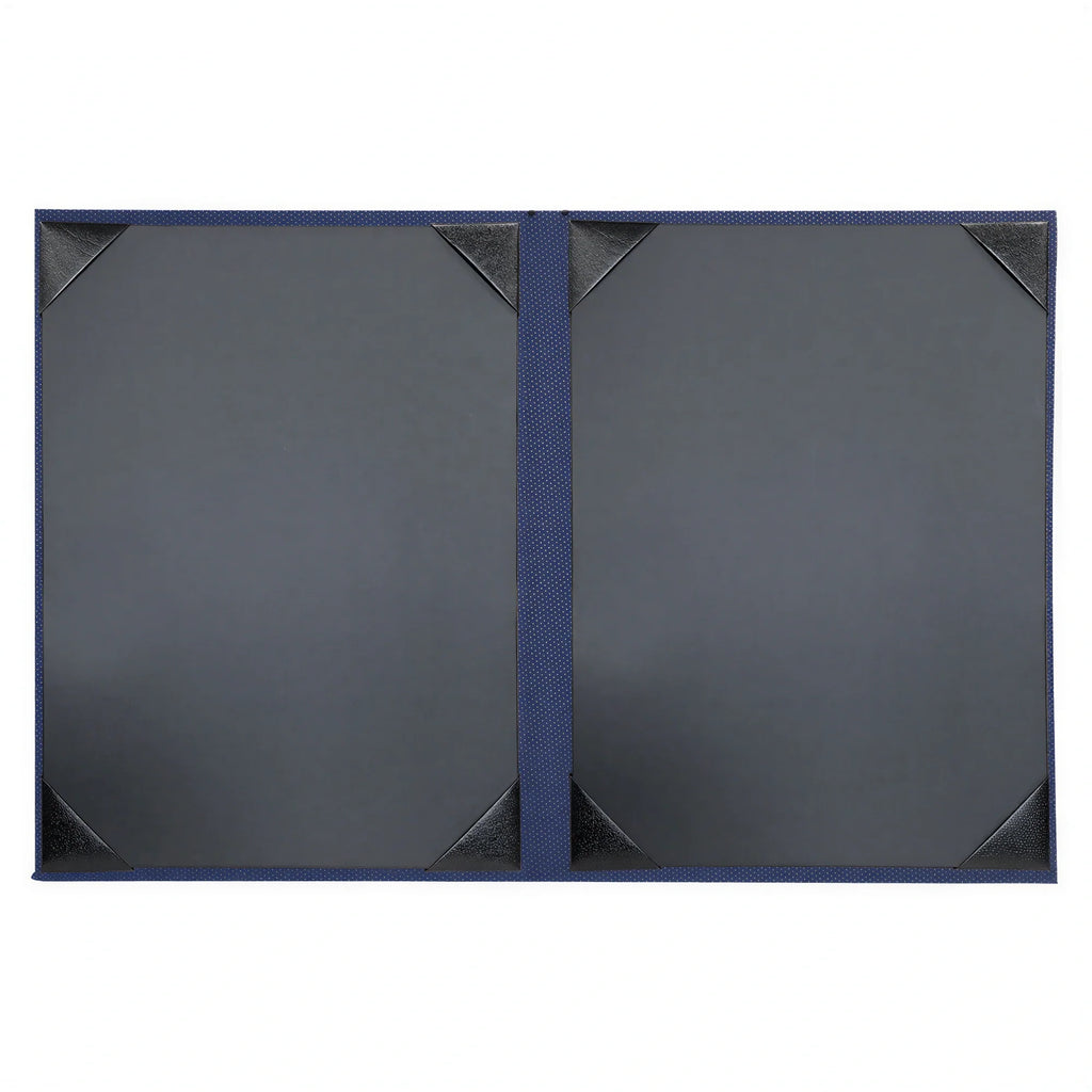 Risch LINEN-2V 8.5X11 Vinyl Hardback Menu Cover, 8-1/2 x 11 in, 2-View Booklet with Corner Tabs Case of 25