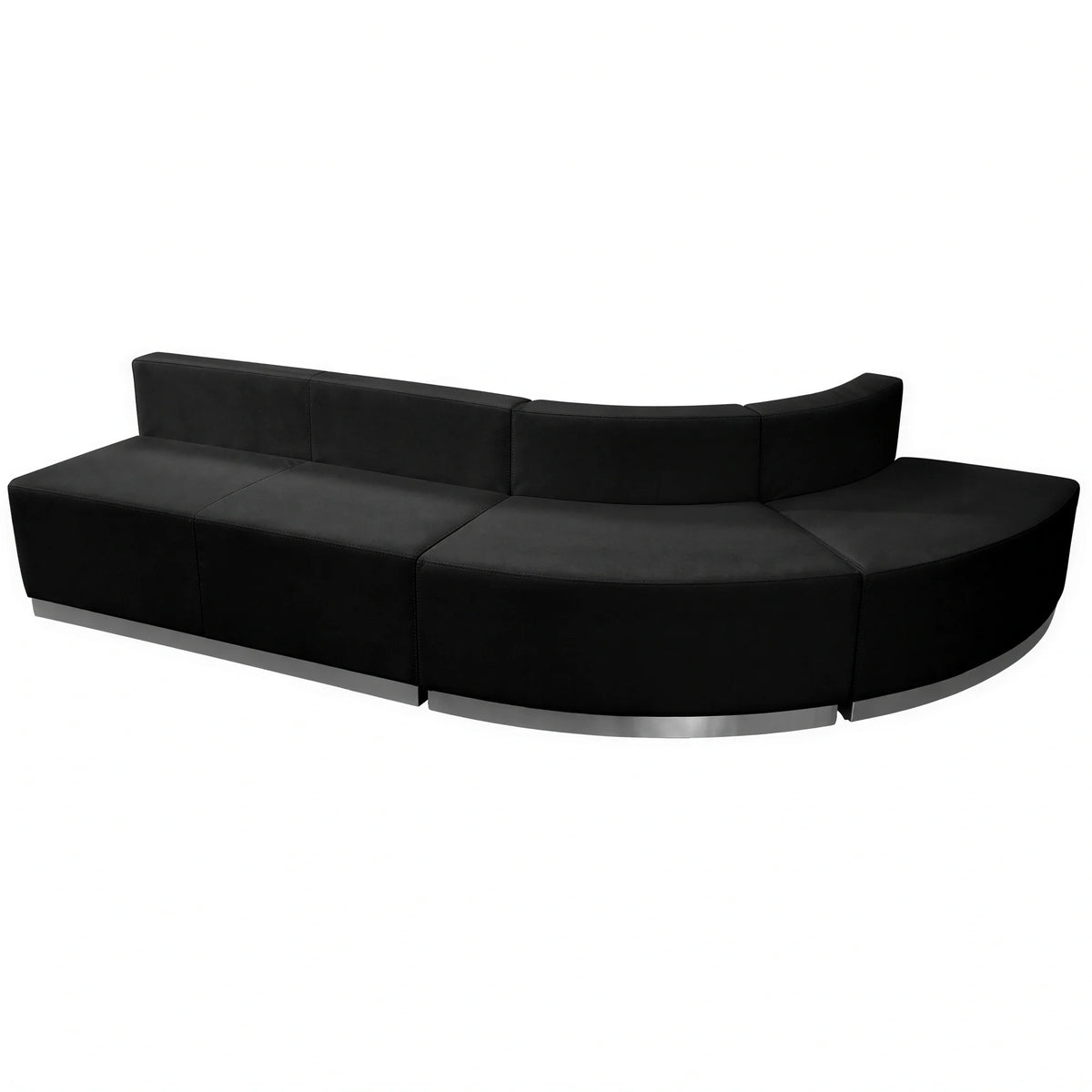 Flash Furniture Hercules - Alon ZB-803-790-SET-BK-GG Modular Black LeatherSoft Reception Seating Configuration with Two Chairs and Loveseat