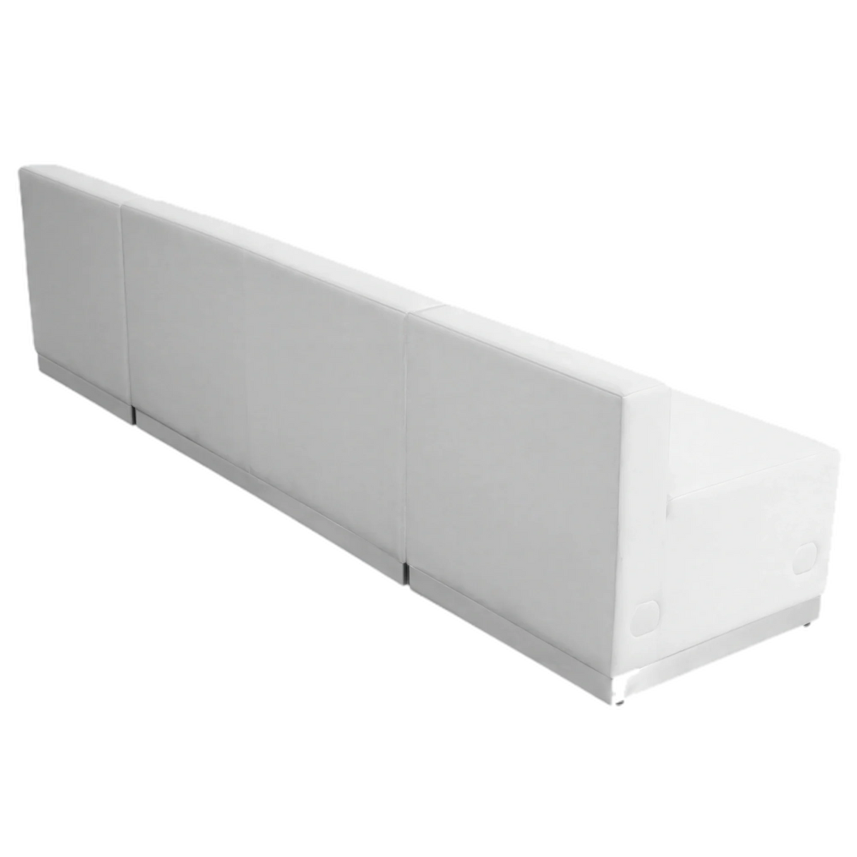 Flash Furniture Hercules - Alon ZB-803-680-SET-WH-GG Modular Reception Seating Set, White LeatherSoft, Loveseat and 2 Chairs