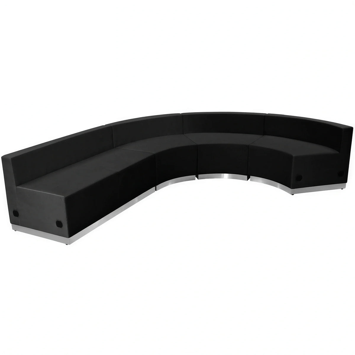 Flash Furniture Hercules - Alon ZB-803-760-SET-BK-GG Modular Reception Seating Set, Black LeatherSoft, 3 Chairs and Loveseat