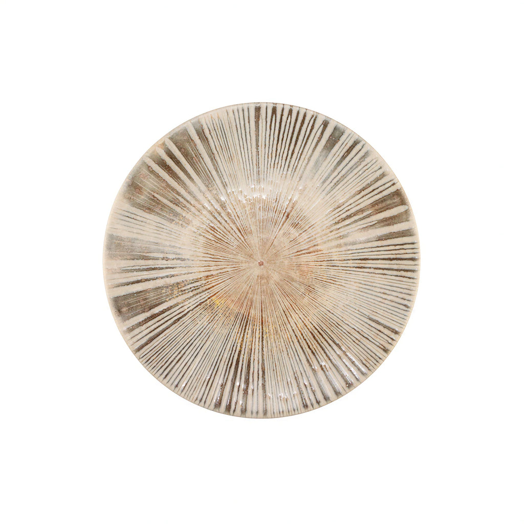 Global Tableware Collective Mesa Ceramics FF7106173225 Stoneware Coupe Plate, 8-1/4 in, Round, Fan Chalk