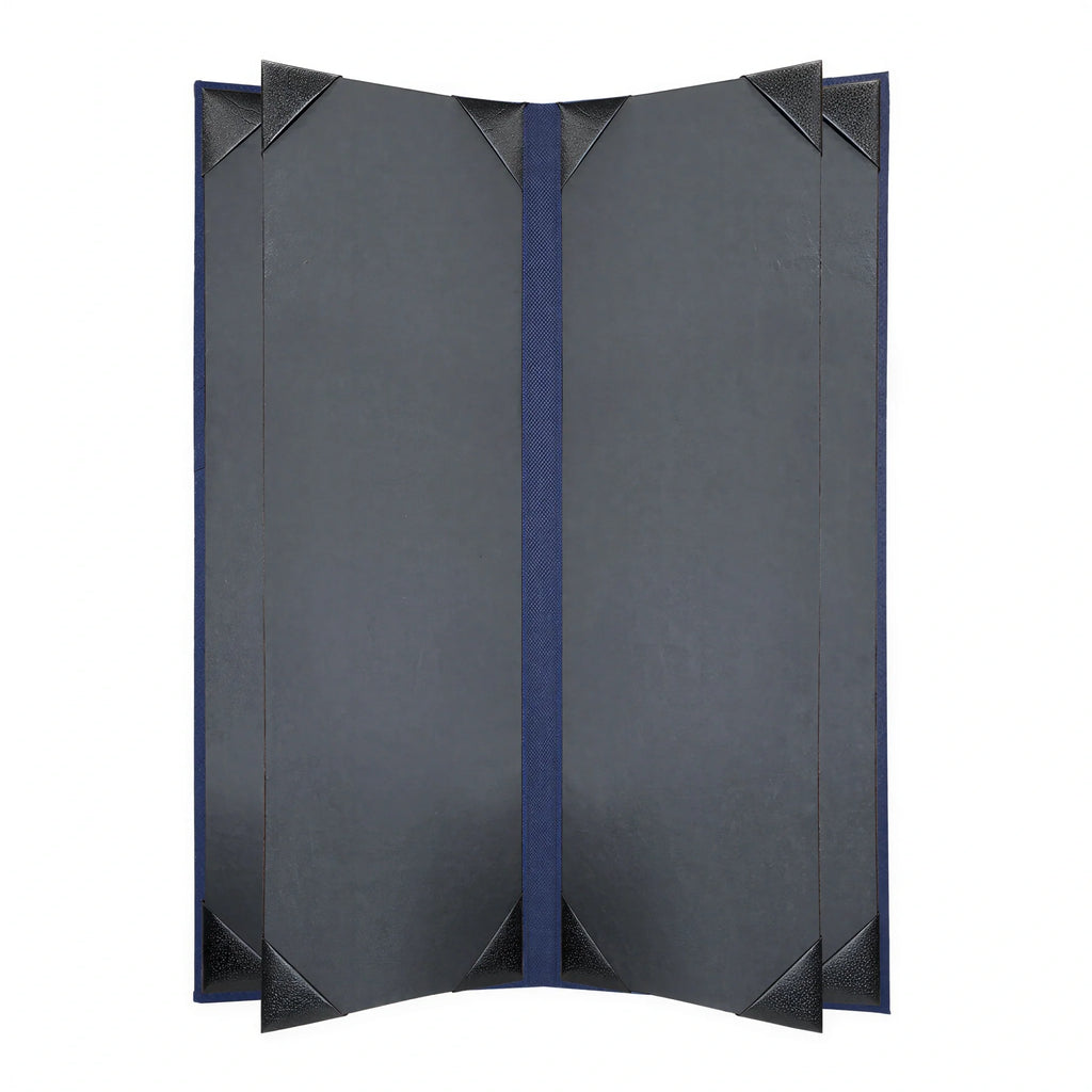 Risch LINEN-6V 4.25X11 Vinyl Hardback 6-View Menu Cover, 4-1/4 x 11 in, Booklet Case of 25