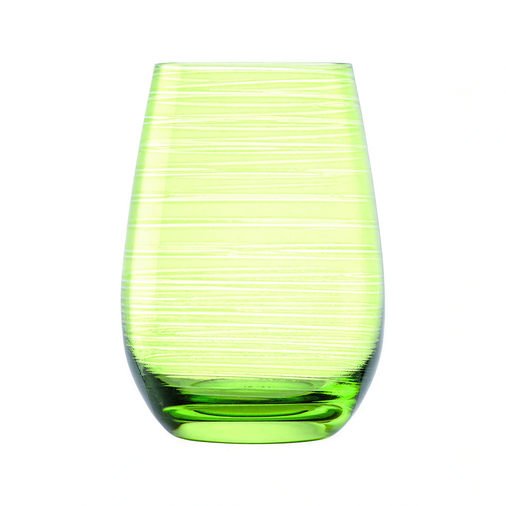 Global Tableware Collective Stolzle, Twister Z3520012TW006 Green Lead Crystal Tumbler Glass, 16-1/2 oz. Case of 2 Dozen