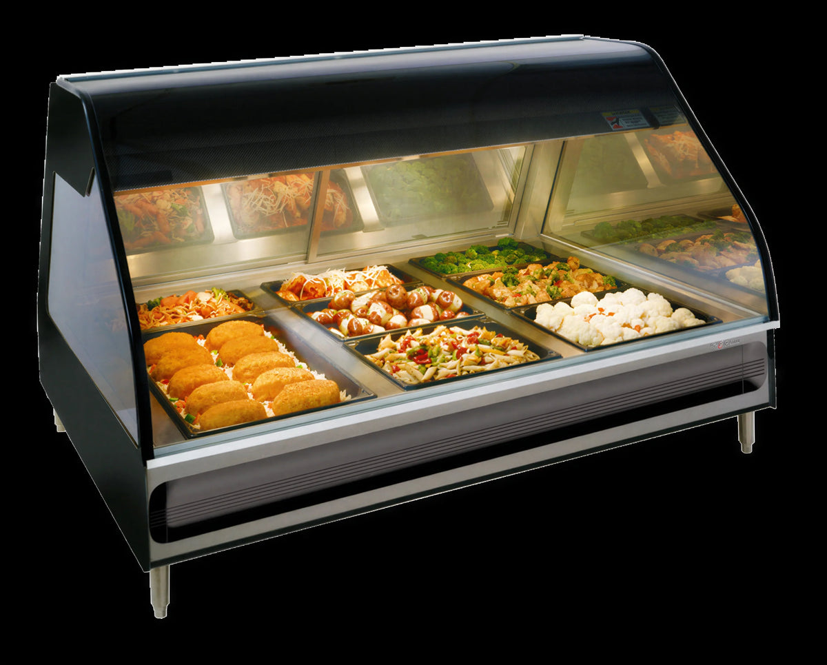 Alto-Shaam Halo Heat ED3-48 48-Inch Countertop Full-Service Heated Display Case, 3 Pan Sections, Curved Glass, Dual-Zone Heat, LED Lighting